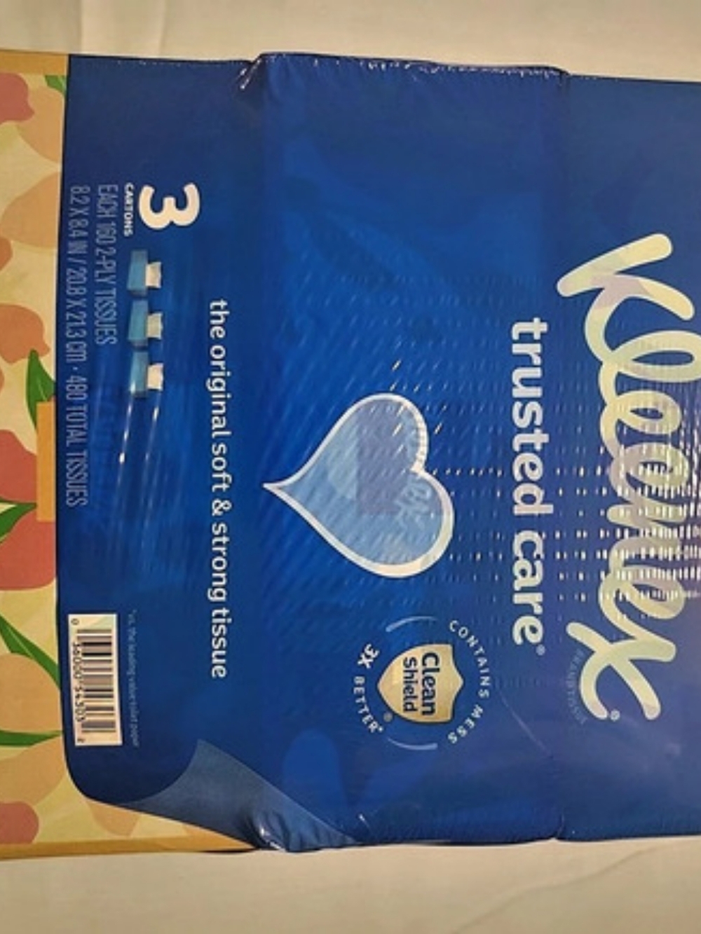 Kleenex Trusted Care Facial Tissues 3-Pack Floral
